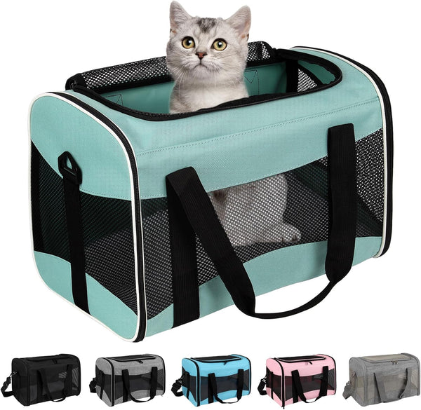 Cat Carrying Case Pet Dog Carrier Soft-Sided Cat Bag Airline Approved, Pet Travel Carrier Up to 15 Lbs
