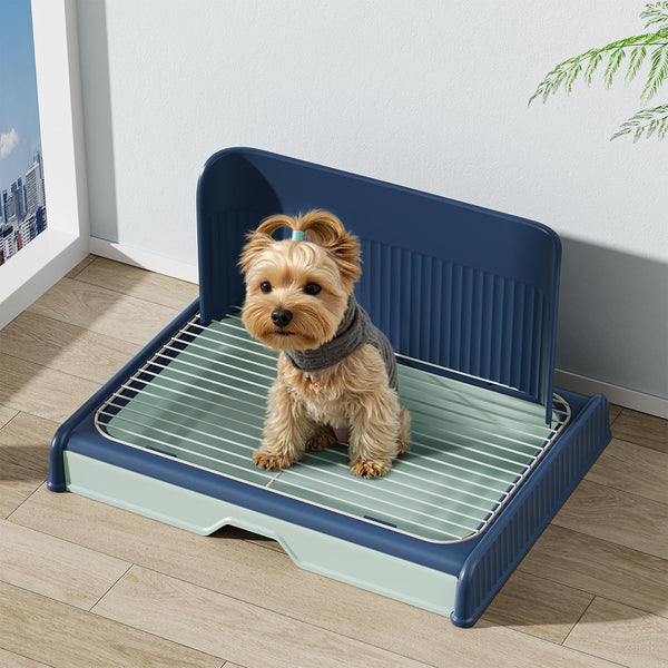 Upgrade Dog Potty Tray with High Wall,23.62"X18.5"Pee Pad Holder,Litter Box for Pet,Mesh Training Holder for Puppy and Small Size Dog