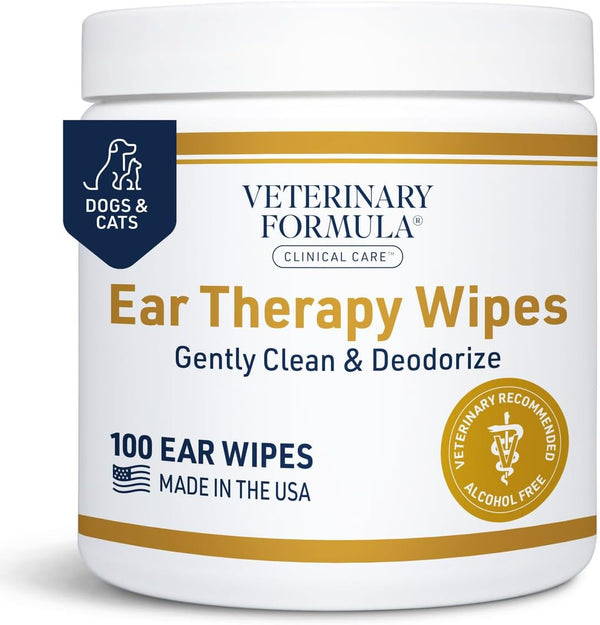 Clinical Care Ear Therapy Wipes, 100ct – Cat and Dog Ear Cleaner – Help Relieve Itchy Ears Quickly & Effectively Remove Dirt, Debris, and Foul Odor