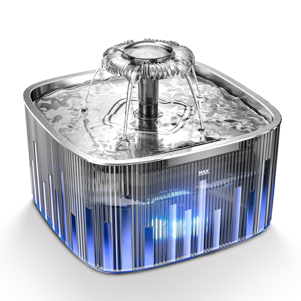 Cat Water Fountain Stainless Steel：77oz/2.2L water fountains for cats indoor - cat water fountain for Drinking - Automatic Cat Watering Bowl Dispenser